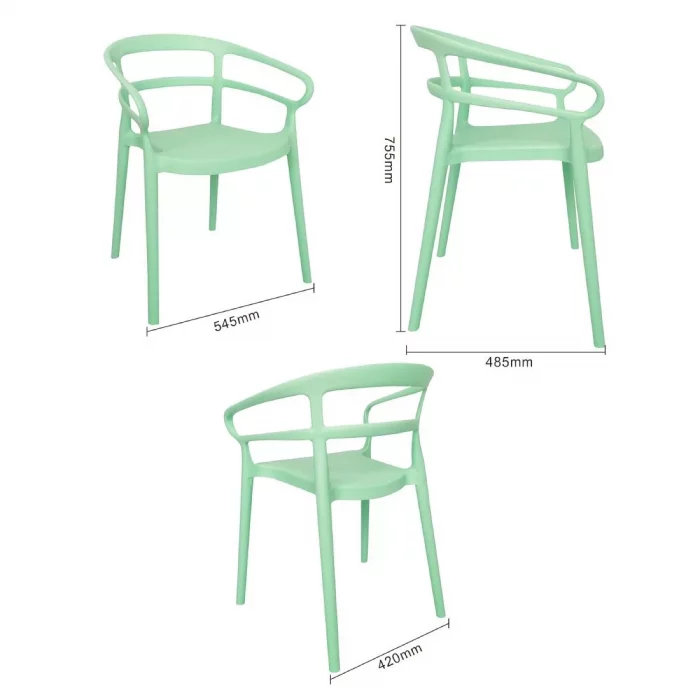 Bolero Mateo Café Chairs Mint Green (Pack of 2) - Image 5