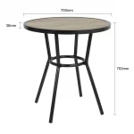 Bolero Marston Round Outdoor Table Black 700mm - Image 6
