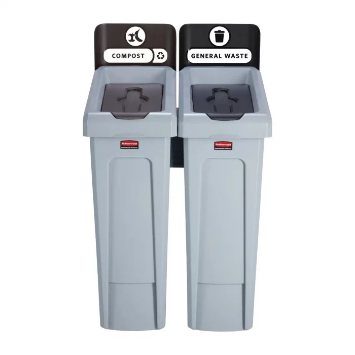 Rubbermaid Slim Jim Three Stream Recycling Station 87Ltr - Image 3