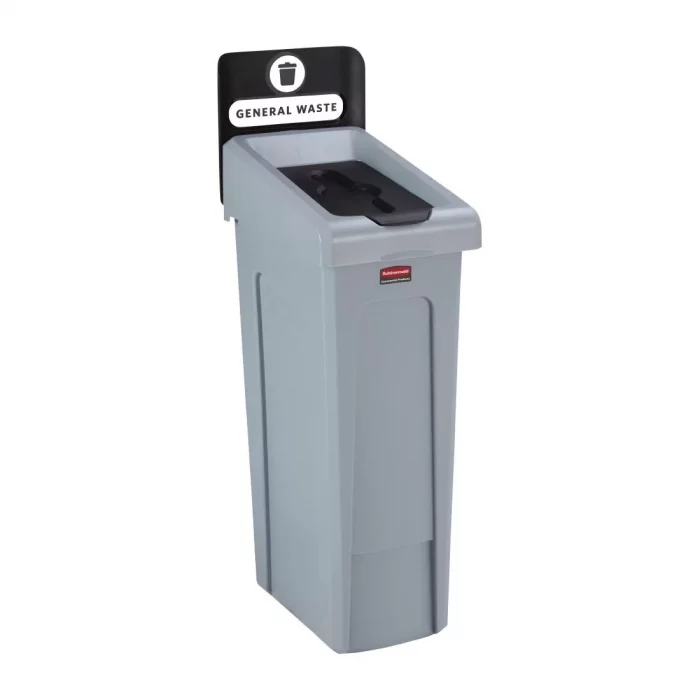 Rubbermaid Slim Jim General Waste Recycling Station Black 87Ltr - Image 1