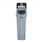 Rubbermaid Slim Jim General Waste Recycling Station Black 87Ltr - Image 2