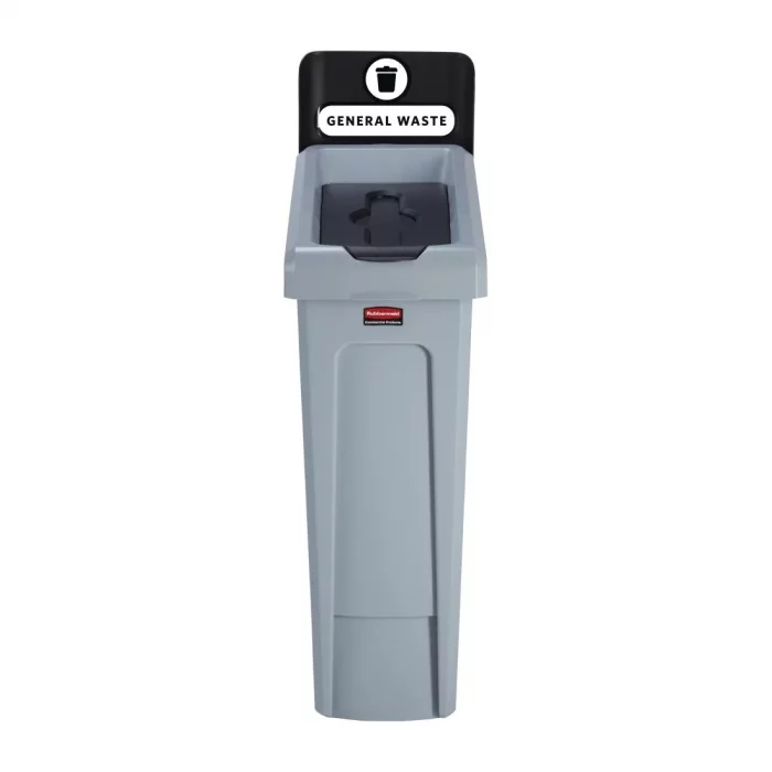 Rubbermaid Slim Jim General Waste Recycling Station Black 87Ltr - Image 2