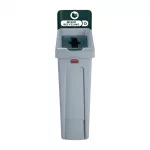 Rubbermaid Slim Jim Mixed Recycling Station Green 87Ltr - Image 2