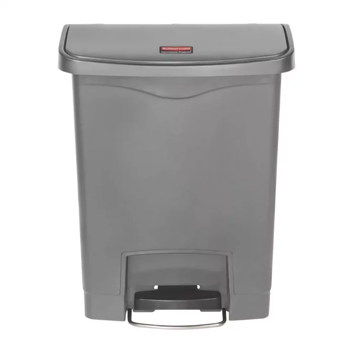 Rubbermaid Slim Jim Step On Front Step Pedal Bin Grey 30Ltr - Image 2