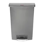 Rubbermaid Slim Jim Step On Front Step Pedal Bin Grey 90Ltr - Image 2