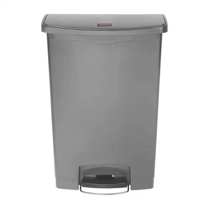 Rubbermaid Slim Jim Step On Front Step Pedal Bin Grey 90Ltr - Image 2