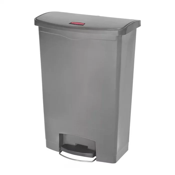 Rubbermaid Slim Jim Step On Front Step Pedal Bin Grey 90Ltr - Image 1