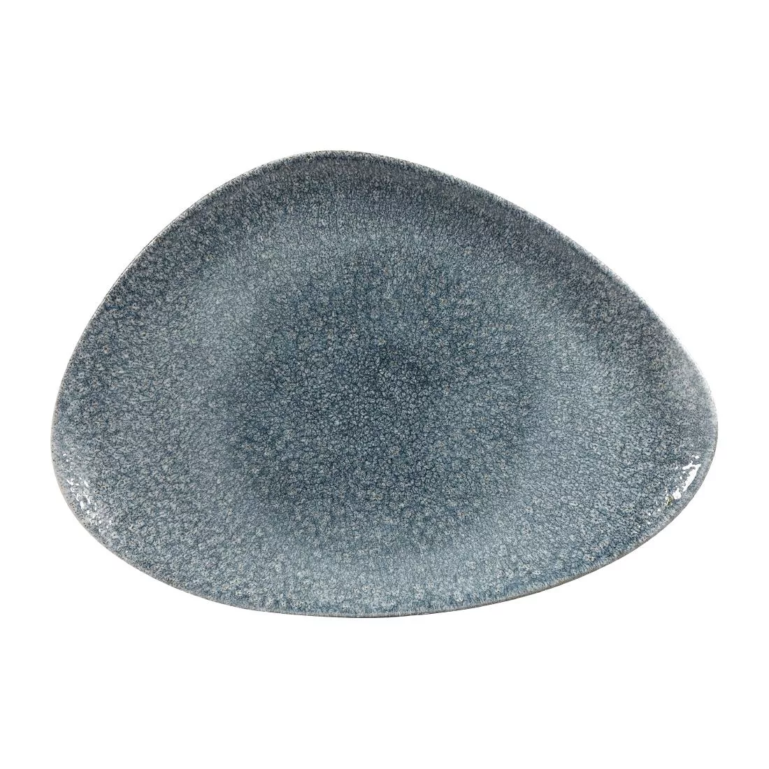 dy221_churchill.jpg Churchill Studio Prints Raku Triangular Plates Topaz Blue 356mm (Pack of 6) - Image 1