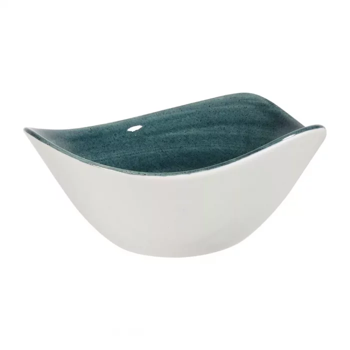 Churchill Stonecast Patina Triangular Bowls Rustic Teal 153mm (Pack of 12) - Image 2