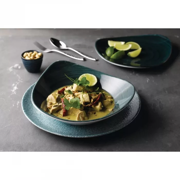 Churchill Stonecast Patina Triangular Bowls Rustic Teal 21oz 235mm (Pack of 12) - Image 6