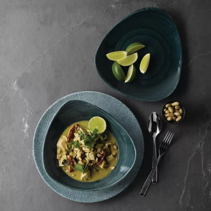 Churchill Stonecast Patina Triangular Bowls Rustic Teal 21oz 235mm (Pack of 12) - Image 7