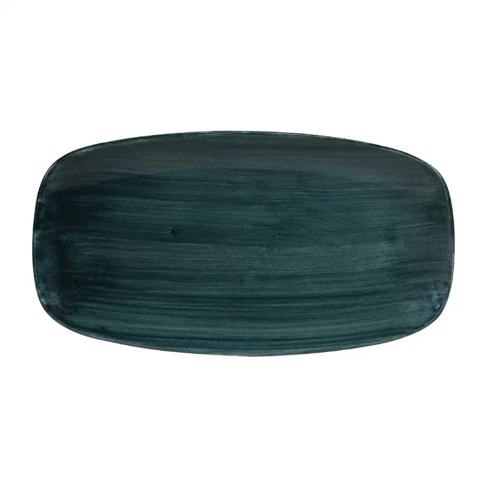 Churchill Stonecast Patina Oblong Chef Plates Rustic Teal 355 x 189mm (Pack of 6) - Image 1
