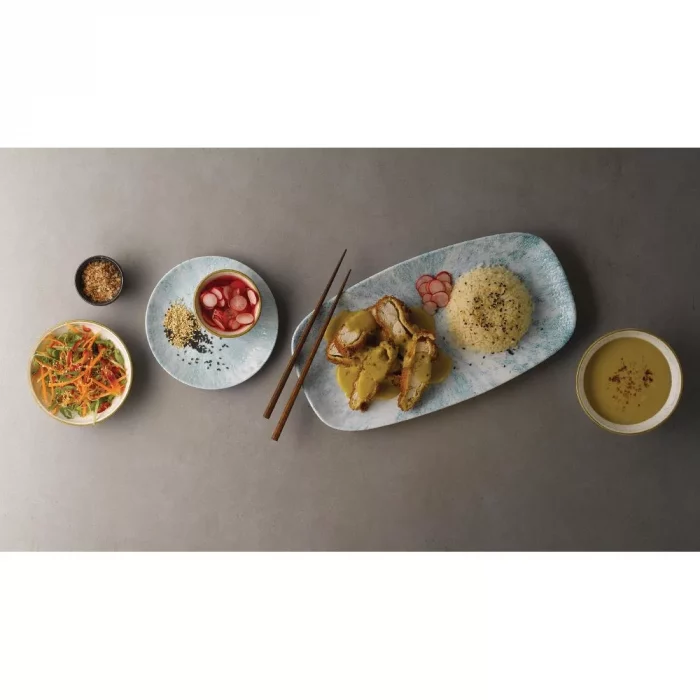 Churchill Stone Oblong Chef Plates Aquamarine 153 x 298mm (Pack of 12) - Image 4