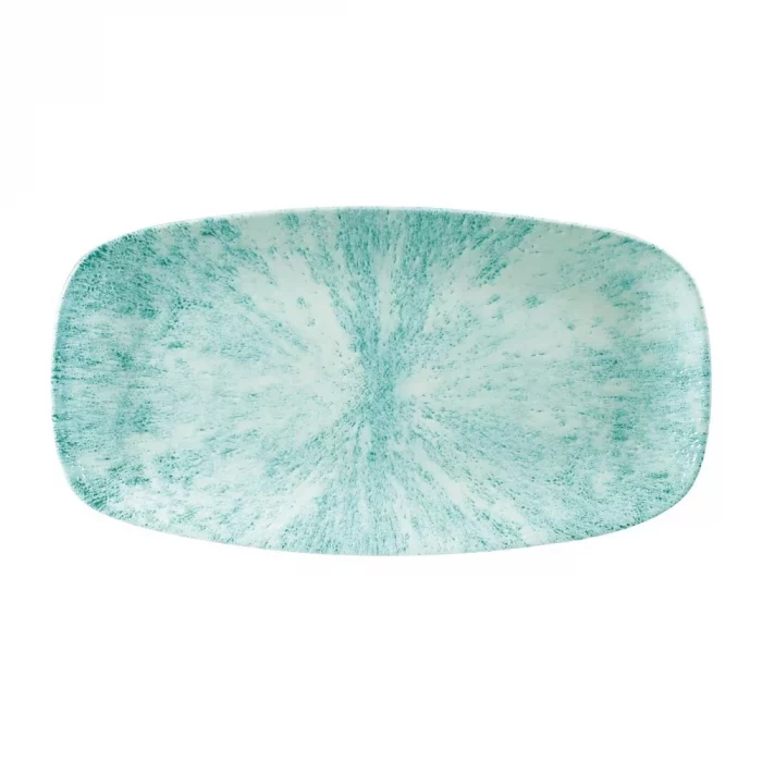 Churchill Stone Oblong Chef Plates Aquamarine 189 x 355mm (Pack of 6) - Image 1