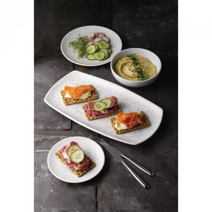 Churchill Menu Shades Caldera Rectangular Plates Chalk White 190 x 355mm - Image 6