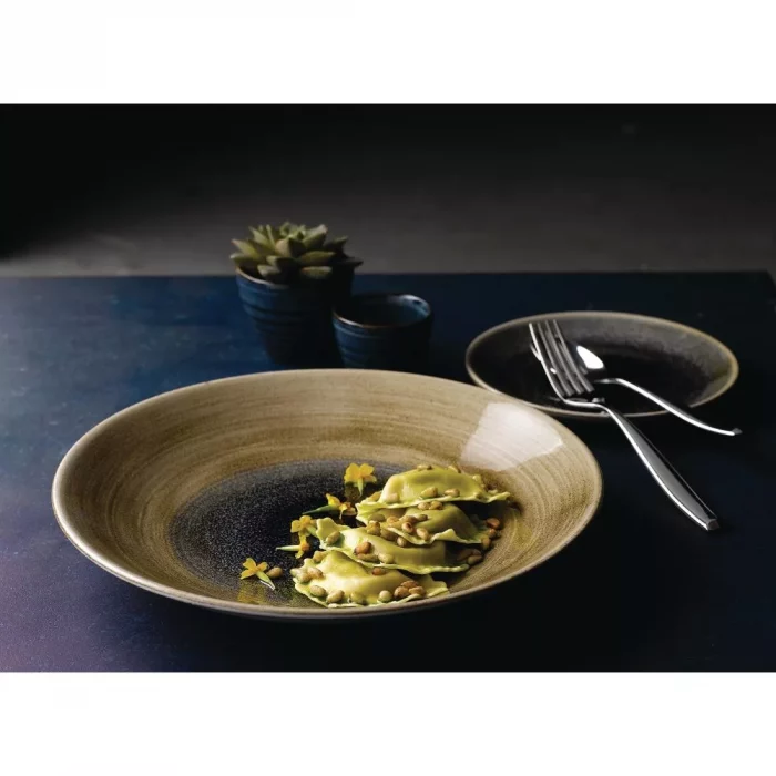 Churchill Stonecast Aqueous Deep Coupe Plates Bayou Taupe 255mm (Pack of 12) - Image 7