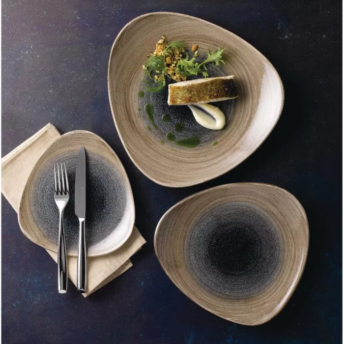 Churchill Stonecast Aqueous Triangular Plates Bayou Taupe 311mm (Pack of 6) - Image 6