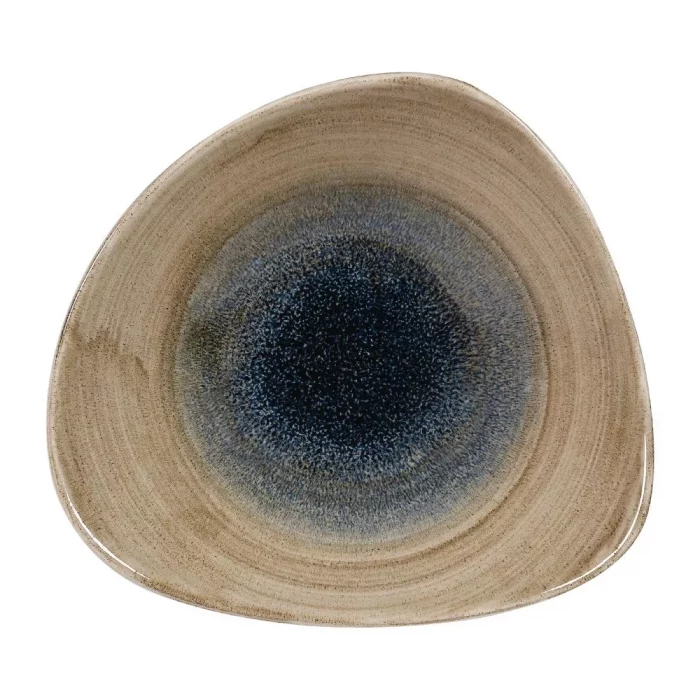 Churchill Stonecast Aqueous Triangular Bowls Bayou Taupe 21oz 235mm (Pack of 12) - Image 1
