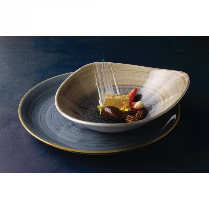 Churchill Stonecast Aqueous Triangular Bowls Bayou Taupe 21oz 235mm (Pack of 12) - Image 9