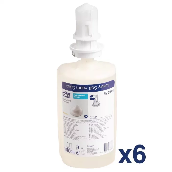 Tork Perfumed Luxury Soft Foam Hand Soap 1Ltr (6 Pack) - Image 1