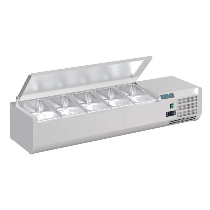 Polar G-Series Countertop Prep Fridge with Lid 5x 1/4GN - Image 2