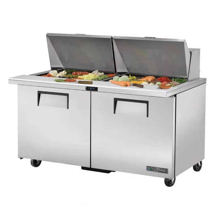 True Double Door Prep Counter Fridge TSSU-60-24M-B-ST - Image 1