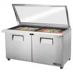 True Glass Lid Prep Counter Fridge TSSU-60-24M-B-ST-FGLID