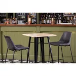 Bolero Bistro Bar Table with Wooden Top Black - Image 13