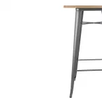 Bolero Bistro Bar Table with Wooden Top Gun Metal - Image 4