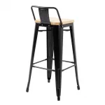Bolero Bistro Backrest High Stools with Wooden Seat Pad Black (Pack of 4) - Image 5