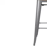 Bolero Bistro Backrest High Stools with Wooden Seat Pad Gun Metal (Pack of 4) - Image 7