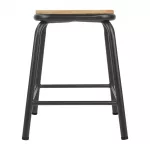 Bolero Cantina Low Stools with Wooden Seat Pad Metallic Grey (Pack of 4) - Image 3
