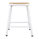 Bolero Cantina Low Stools with Wooden Seat Pad White (Pack of 4) - Image 3