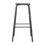Bolero Cantina High Stools with Wooden Seat Pad Metallic Grey (Pack of 4) - Image 3