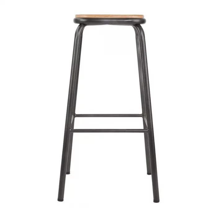 Bolero Cantina High Stools with Wooden Seat Pad Metallic Grey (Pack of 4) - Image 3