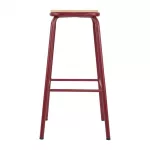 Bolero Cantina High Stools with Wooden Seat Pad Wine Red (Pack of 4) - Image 3
