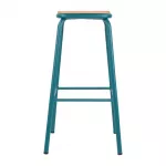 Bolero Cantina High Stools with Wooden Seat Pad Teal (Pack of 4) - Image 3