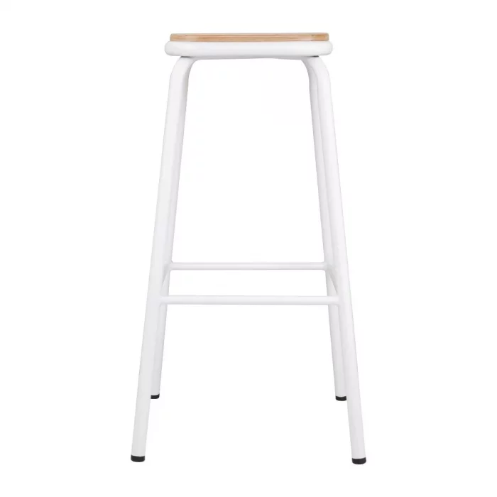 Bolero Cantina High Stools with Wooden Seat Pad White (Pack of 4) - Image 3