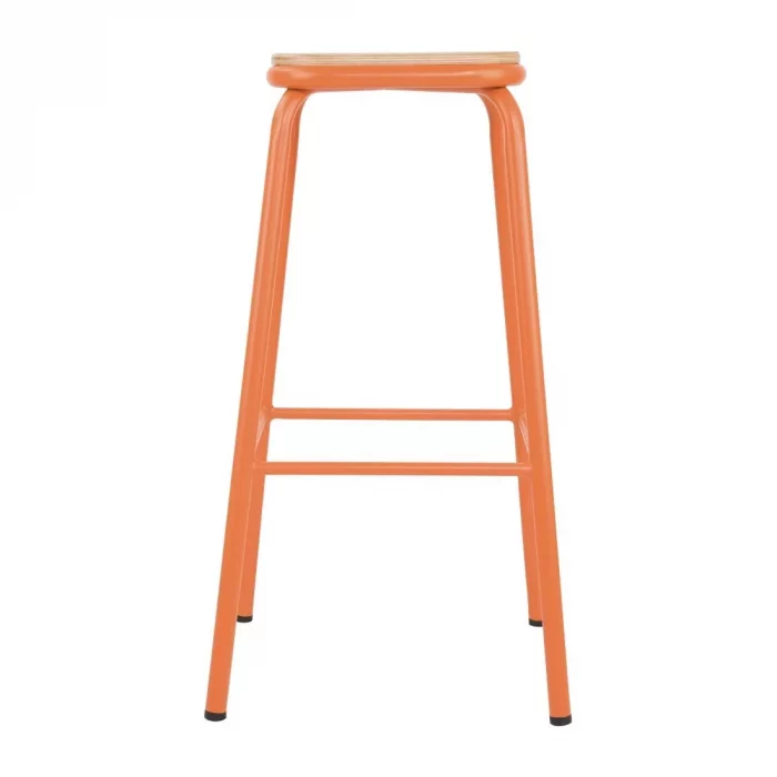 Bolero Cantina High Stools with Wooden Seat Pad Orange (Pack of 4) - Image 3
