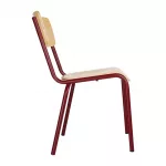 Bolero Cantina Side Chairs with Wooden Seat Pad and Backrest Wine Red (Pack of 4) - Image 3