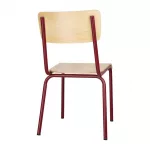 Bolero Cantina Side Chairs with Wooden Seat Pad and Backrest Wine Red (Pack of 4) - Image 4