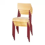 Bolero Cantina Side Chairs with Wooden Seat Pad and Backrest Wine Red (Pack of 4) - Image 6