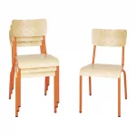 Bolero Cantina Side Chairs with Wooden Seat Pad and Backrest Orange (Pack of 4) - Image 7