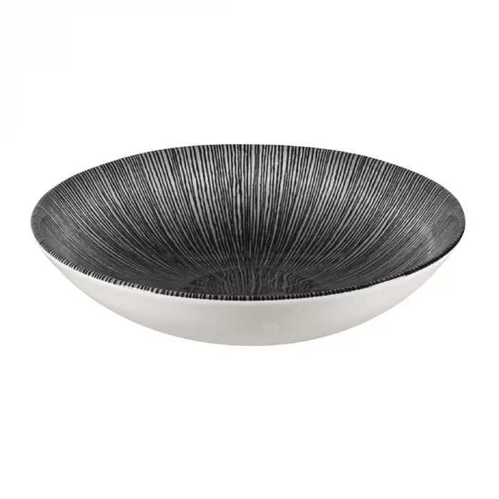Churchill Studio Prints Agano Coupe Bowls Black 182mm (Pack of 12) - Image 1