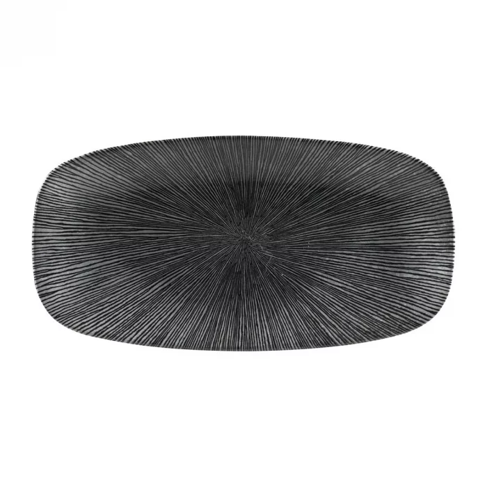 Churchill Studio Prints Agano Oblong Chefs Plates Black 355 x 189mm (Pack of 6) - Image 1