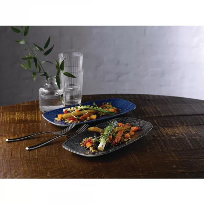 Churchill Studio Prints Agano Oblong Chefs Plates Black 355 x 189mm (Pack of 6) - Image 2