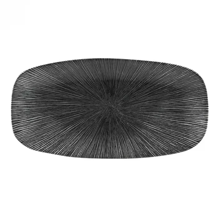 Churchill Studio Prints Agano Oblong Chefs Plates Black 298 x 153mm (Pack of 12) - Image 1