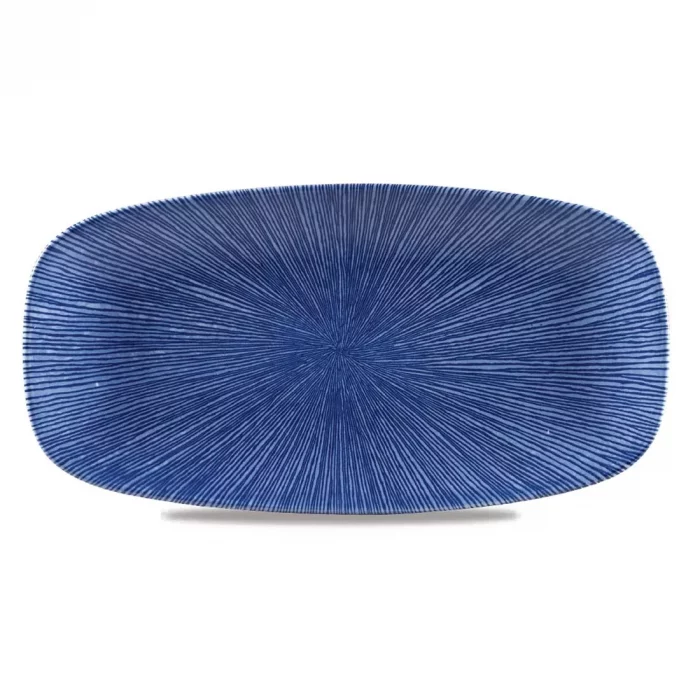 Churchill Studio Prints Agano Oblong Chefs Plates Blue 355 x 189mm (Pack of 6) - Image 1