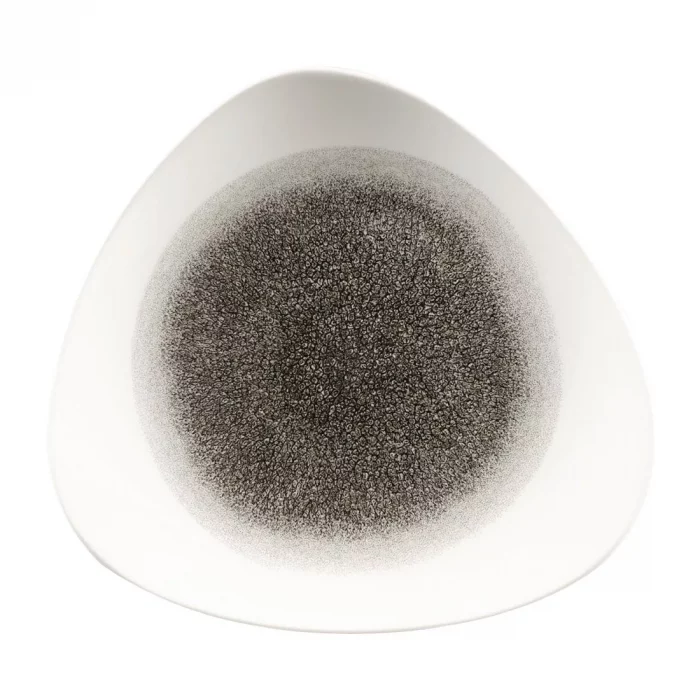 Churchill Studio Prints Raku Triangle Plates Quartz Black 311mm (Pack of 6) - Image 1