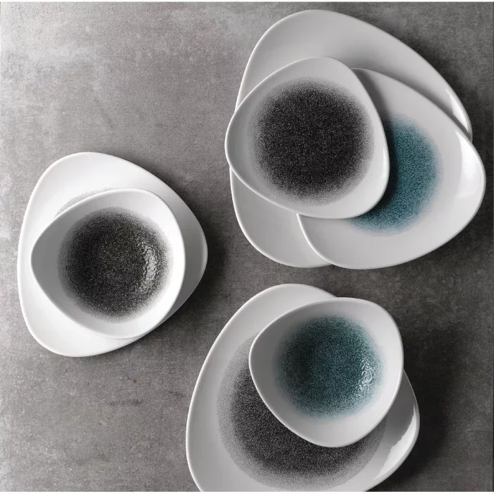 Churchill Studio Prints Raku Triangle Plates Quartz Black 229mm (Pack of 12) - Image 3